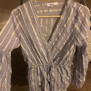 Shorts romper with bell sleeves. Never worn.